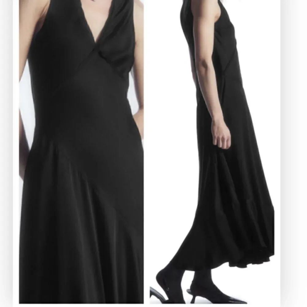 COS ASYMMETRIC SATIN MIDI DRESS Size 14